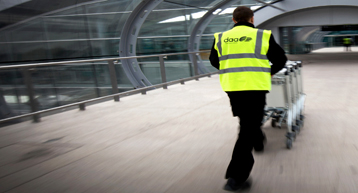 T2 Walkway staff luggage trollies T2 Walkway staff luggage trollies