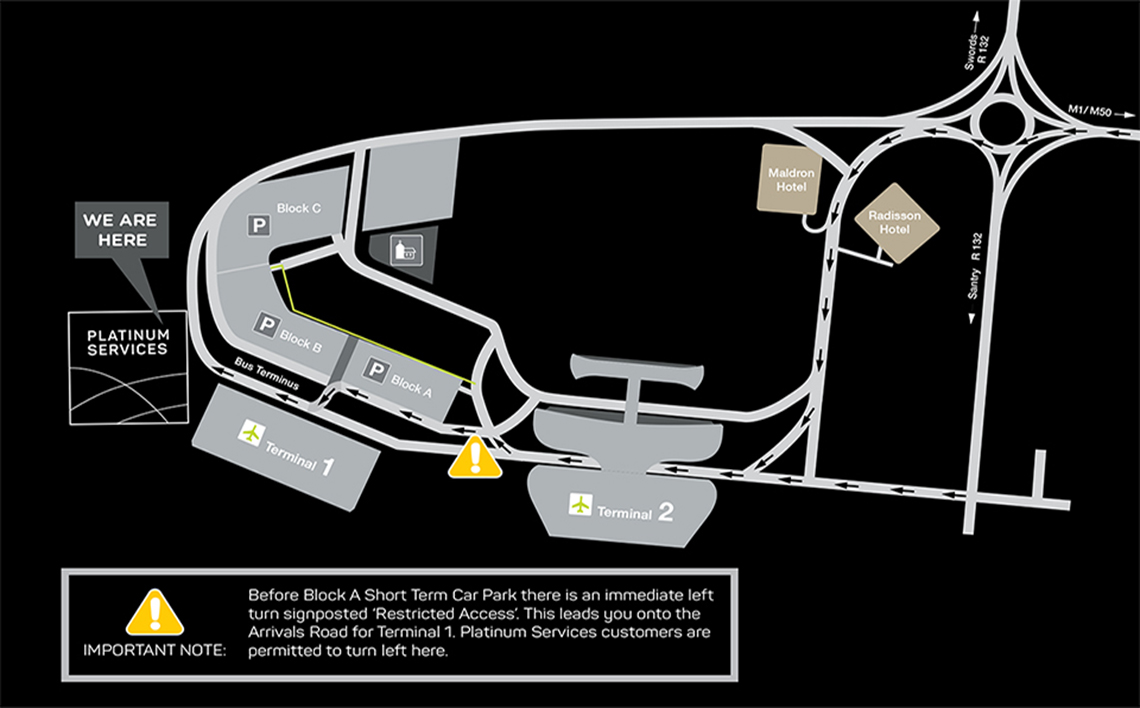 Platinum Services directional map Platinum Services directional map