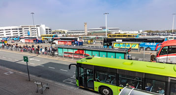 Bus Stops and buses at Dublin airport Bus Stops and buses at Dublin airport